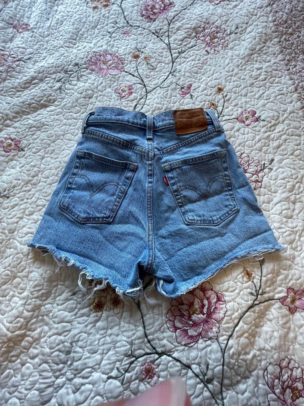 levis high waisted button fly shorts